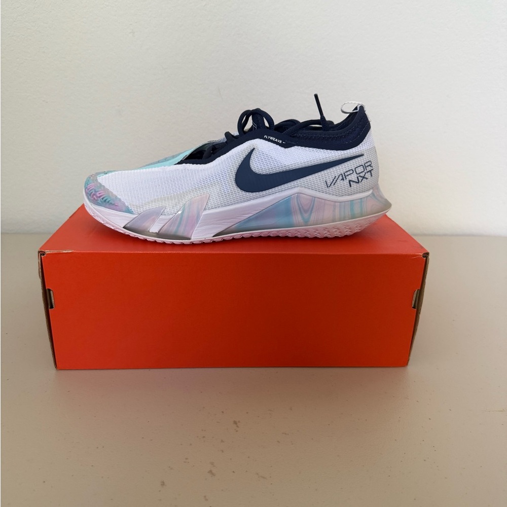Brand New Nike React Vapor NXT Tennis Shoes - White, Midnight and Navy